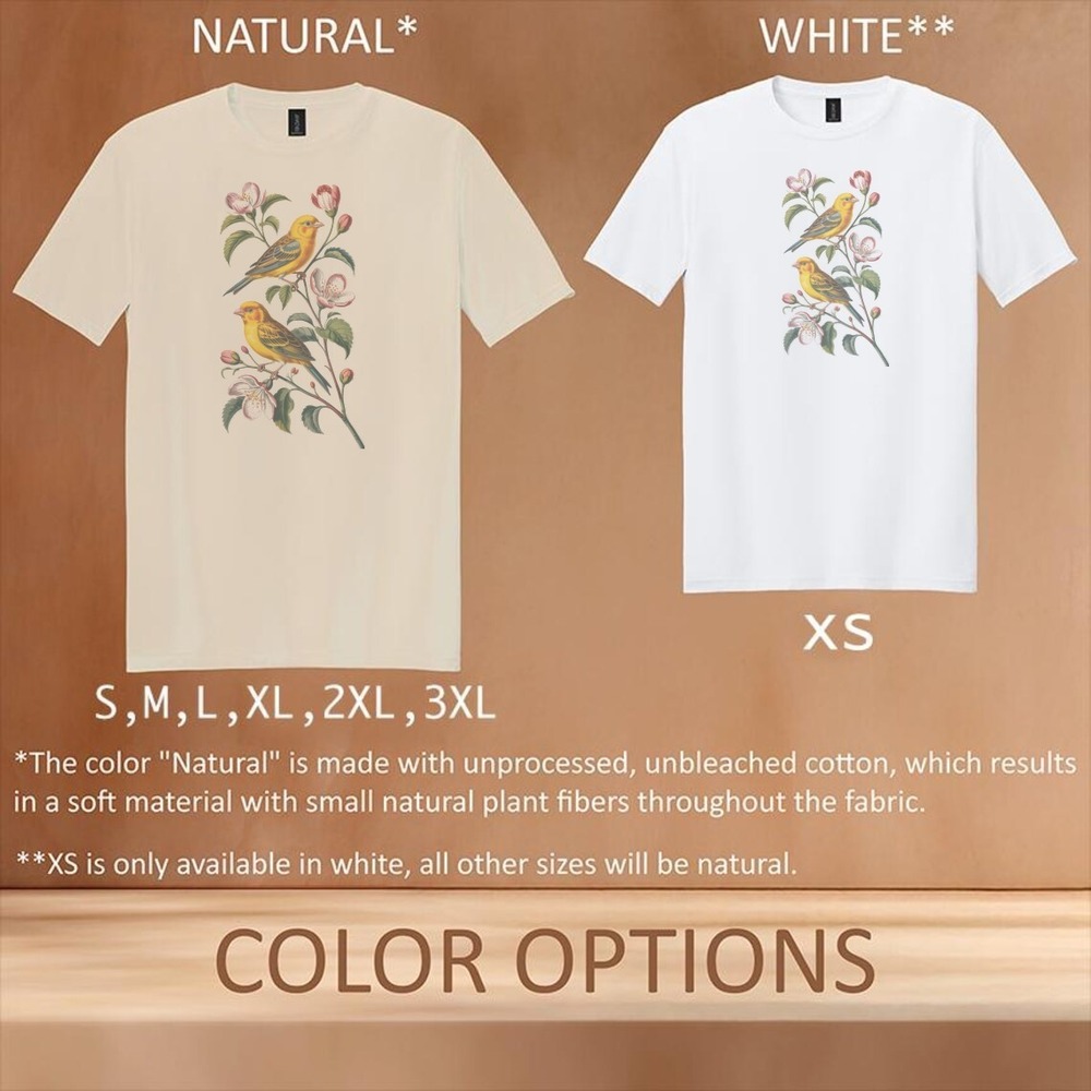 Yellow Birds Botanical Garden Graphic Tee Natural - Picture 5 of 6